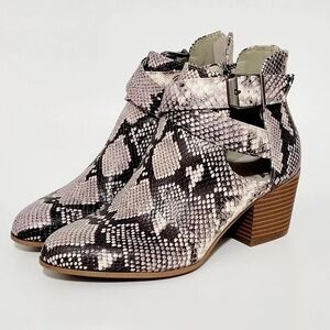 Fergie Snakeskin Ankle Boots